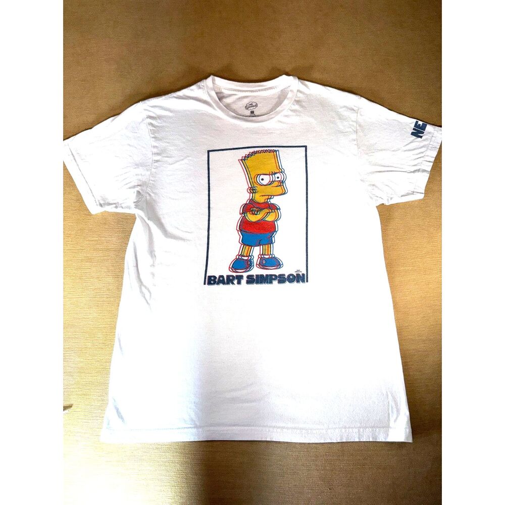 the Simpsons T-Shirt, Vintage, White with Bart Simpson Logo